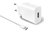 Pack Chargeur pour téléphone mobile Everdrive 2A Blanc + câble data Type C 1 m Blanc