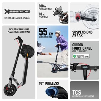 Trottinette électrique Segway Ninebot E3 Pro E 400 W Noir et Gris