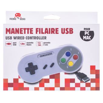 Manette Nintendo SNES filaire Freaks And Geeks Blanc pour PC et Mac