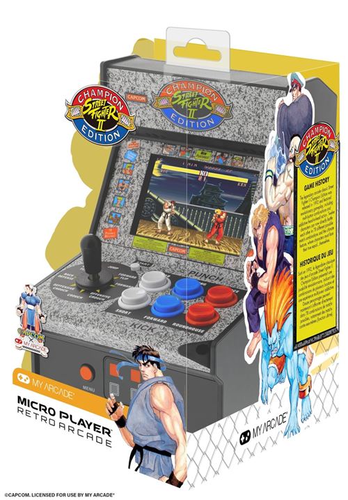 Mini console de jeu My Arcade Street Fighter II Noir