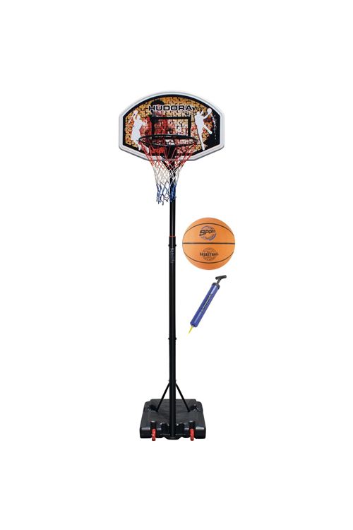 Hudora 71664 - panier de basket avec socle &agrave; lester + ballon et pompe