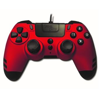 Steelplay MetalTech - Manette de jeu - filaire - Rouge rubis - pour PC, Sony PlayStation 3, Sony PlayStation 4