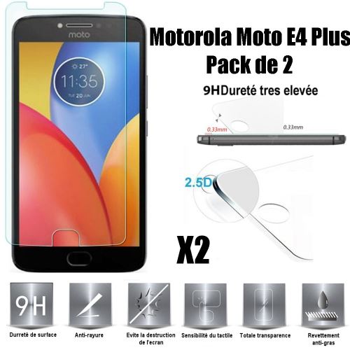 Motorola Moto E4 Plus Vitre protection d'ecran en verre trempé incassable Advansia Tempered Glass (Lot de 2) - Advansia