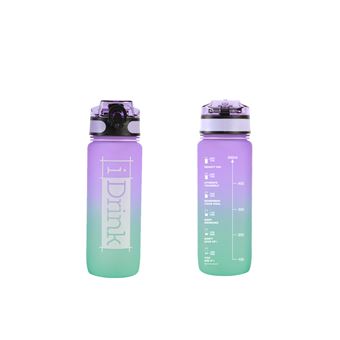 Gourde Itotal Bouteille de motivation Tritan 750 ml Violet et Turquoise