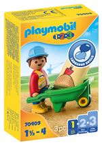 Playmobil 1.2.3 70409 Ouvrier du bâtiment avec brouette