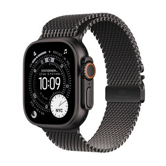 Apple Watch Ultra 3 GPS + Cellular 49mm Boitier en Titane Noir avec Bracelet Milanais en titane noir Small - 1