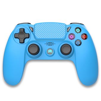 Manette Sans Fil Flashy Blue pour PS4 Avec Prise Jack pour casque et boutons lumineux