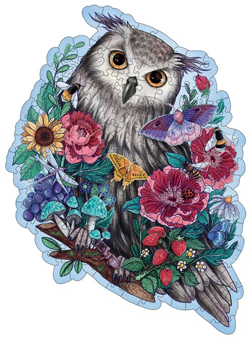 Puzzle en bois 150 pièces : Forme : Hibou floral Ravensburger France - vue 2