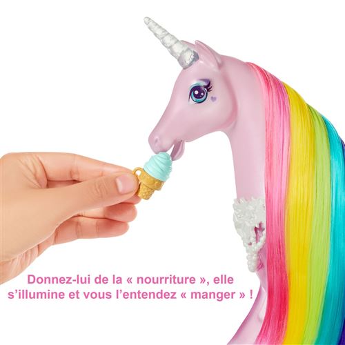 Playset Poupee Barbie Dreamtopia et Licorne Rose Lumieres Magiques Poupee Achat prix fnac