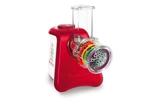 Moulinex Dj812510 Découpe Légumes Électrique Fresh Express Max 5 En 1 Râper Fin Épais Trancher Gratter Fromage Mandoline Légumes Fruits Glace Pilée 260W Rouge
