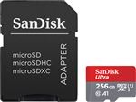 SanDisk Ultra - Carte mémoire flash (adaptateur microSDXC vers SD inclus(e)) - 256 Go - A1 / UHS Class 1 / Class10 - microSDXC UHS-I