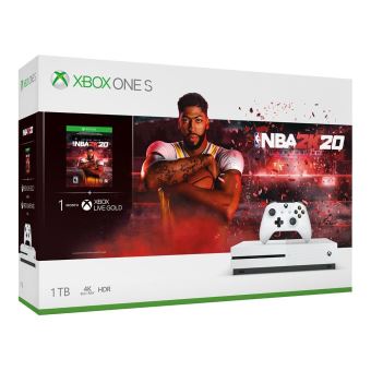 Console Microsoft Xbox One S 1To Blanc + NBA 2K20