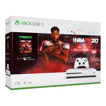 Console Microsoft Xbox One S 1To Blanc + NBA 2K20 - 1