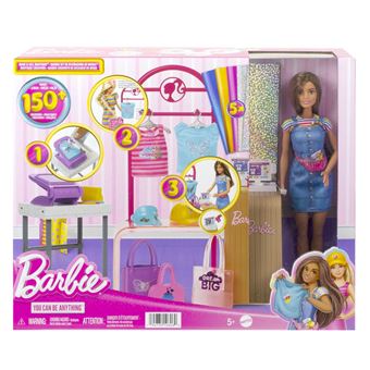 Coffret Barbie Mattel Boutique Création Poupée Mannequin - 1