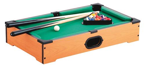 Mister Gadget MG2017 Jeu de Table Billard avec 2 Queues + 16 Boules + 1 Triangle + 1 Craie Bleu + 1 Règle du Jeu 51 x 31 x 10 cm