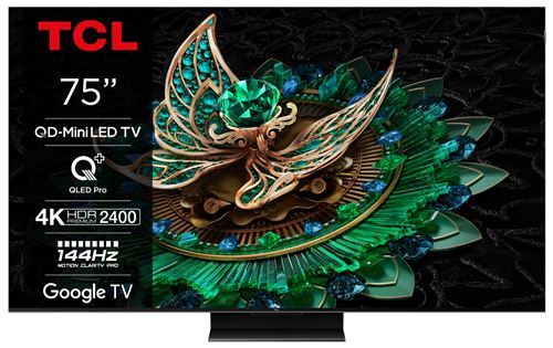 TV QD MiniLed TCL 75MQLED85 190 cm 4K UHD 2024 Aluminium brossé