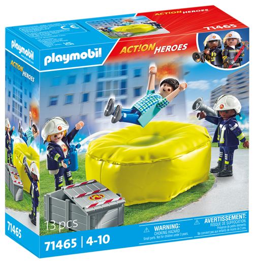 Playmobil Action Heroes 71465 Pompiers Avec Coussin De Sauvetage