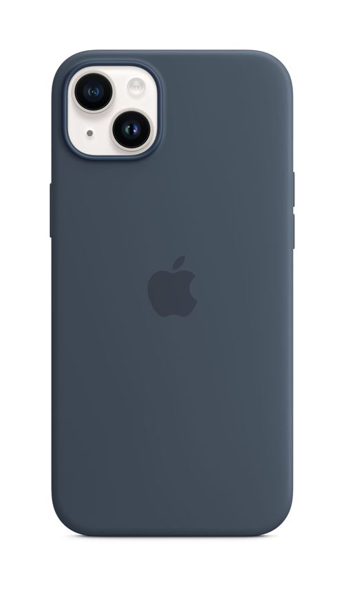 Coque en silicone avec MagSafe pour Apple iPhone 14 Plus Bleu orage
