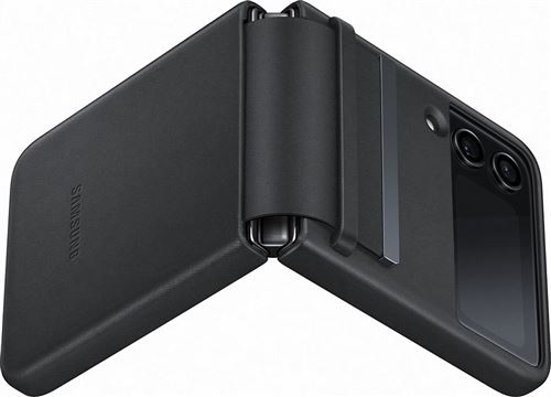 Coque en cuir pour Samsung Galaxy Z Flip 4 Noir