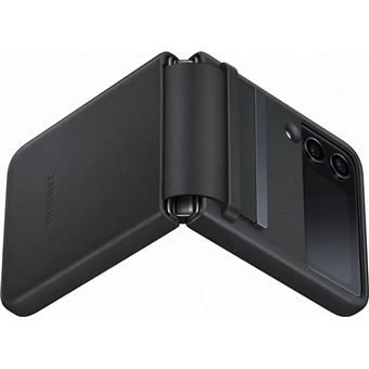 Lederen hoesje voor Samsung Galaxy Z Flip 4 Zwart - 1
