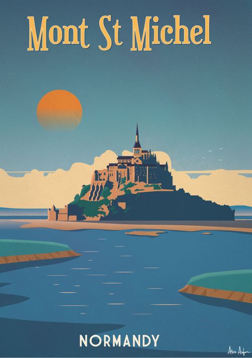 Affiche Sergeant Paper Mont St Michel 30x42 cm Edition limitée signée