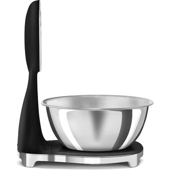 Balance De Cuisine Smeg KSC01 - Bol Inox Amovible 5kg - USB Rechargeable - Noir Mat