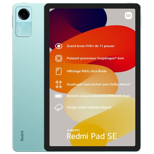 Tablette Tactile Xiaomi Redmi Pad SE 11 Wifi 128 Go Vert menthe