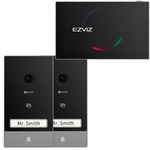 Kit Visiophone connecté Ezviz HP7 2 entrées Noir et Gris