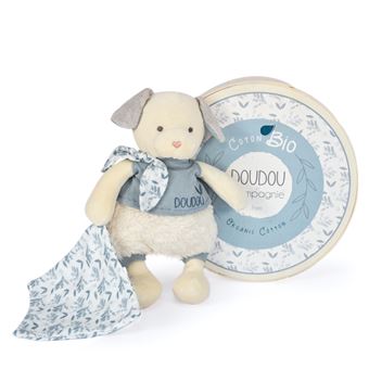 Peluche Doudou et Compagnie Botanic Chien avec doudou Bleu