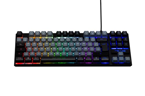 Clavier Gaming filaire Azerty The G-Lab Keyz Caesium TKL GB Gris et Noir