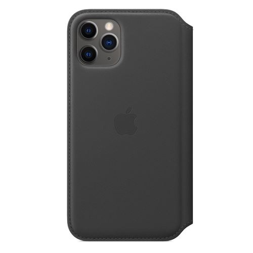 Étui Folio en Cuir pour iPhone 11 Pro Noir
