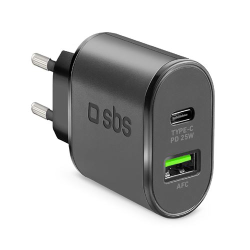 Chargeur mural 25W Chargeur 1xUSB-C PD 25W, 1xUSB-A 18W