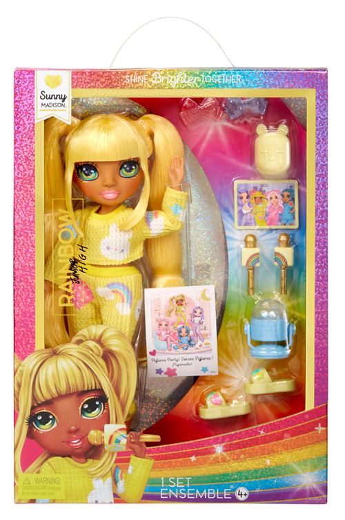 Poupée Rainbow High Junior High Pyjama Party Sunny Jaune