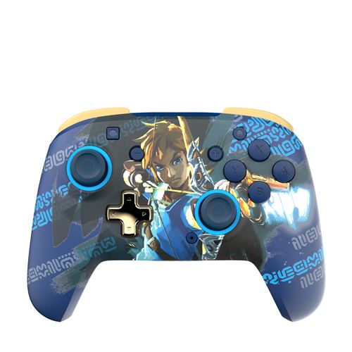 Manette sans fil Rematch Glow Link Hero pour Nintendo Switch et Nintendo Switch Modèle OLED Noir et Bleu