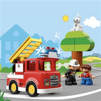 LEGO® 10903 DUPLO Town La Caserne De Pompiers avec Jouet Camion, Lumière,  Son et 2 Figurines, Jeu de Construction Enfants 2-5 Ans