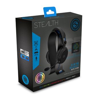 Pack Casque Gaming filaire + Support Stealth C6100 Noir carbone