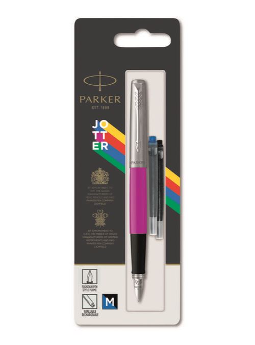 PARKER Jotter Originals Stylo plume, magenta, Plume moyenne, sous blister