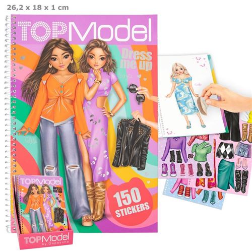 Dessin et coloriage enfant Top Model Carnet Stickers Dress Cutout