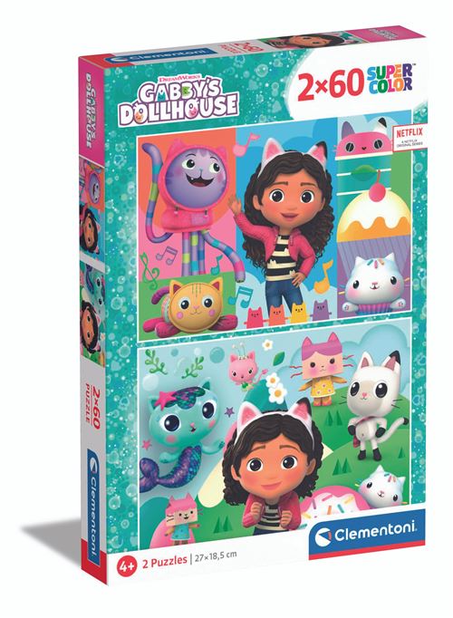 Clmt Puzzle 2 X 60 Pièces Clementoni Gabby's Dollhouse