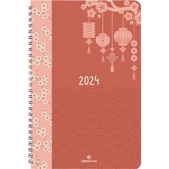 Agenda civil semainier Oberthur 2024 25 FSC Wire’O Tokyo Lanternes