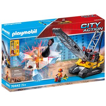 Playmobil City Action 70442 Dragline avec mur de construction