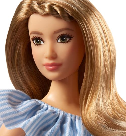 Poupée Barbie Fashionistas Robe Rayures Mauves - La Grande Récré