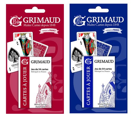 Jeu de cartes Grimaud 54 cartes Format Français Modèle aléatoire
