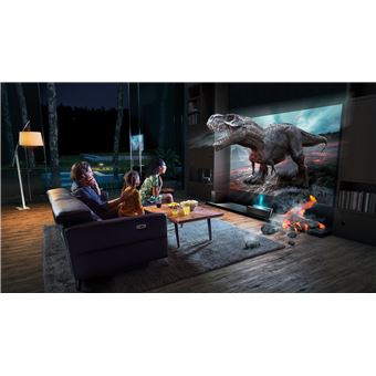 Pack Vidéoprojecteur Hisense 100L5F-D12 Laser TV 4K + Ecran anti reflet inclus + Barre de son intégrée Dolby Atmos Noire