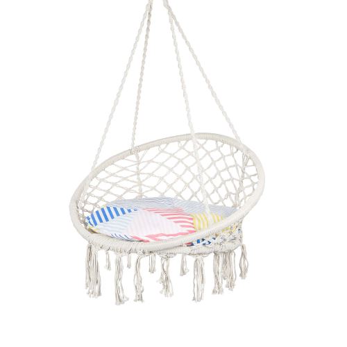 Chaise Hamac macramé Océan avec coussin