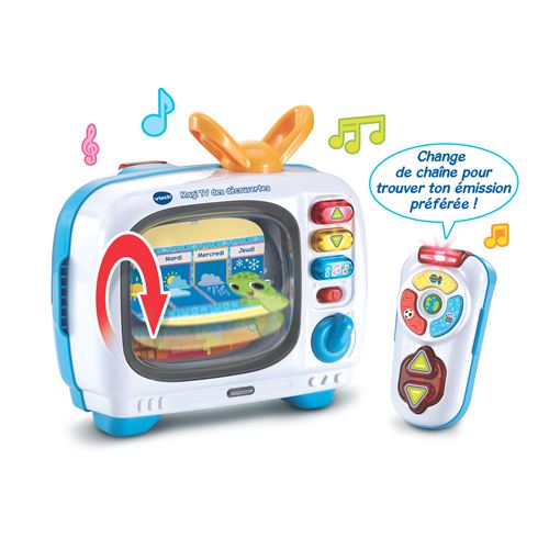 VTech Magi TV des Découvertes Télé Bébé Musicale avec Télécommande Bébé Jouet Interactif Effets Lumineux Jouet Parlant Bilingue FRen Cadeau Enfant Dès Contenu en Français et Anglais - vue 3