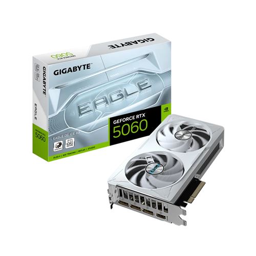 Carte graphique Gigabyte Nvidia GeForce RTX 5060 8G EAGLE OC ICE Blanc