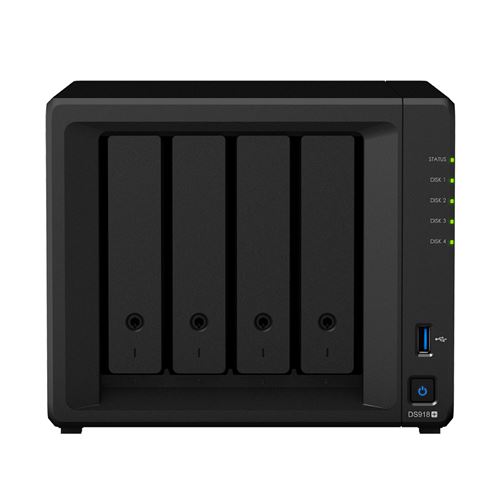 Serveur NAS Synology DiskStation DS918+ 4 baies 4 Go Noir
