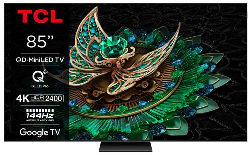 TV QD-MiniLed TCL 85MQLED85 215 cm 4K UHD 2024 Aluminium brossé