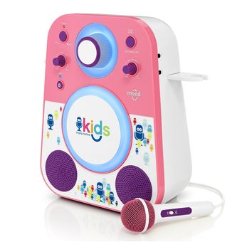 Jouet musical Singing Machine Karaoké Bluetooth avec micro Rose et Violet